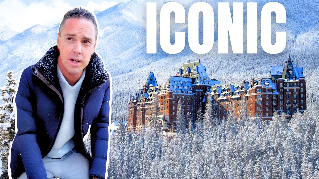 YouTube post by @WalkWithMeTim for Odoo. Caption reads: I Stayed at Canada’s Most Famous Mountain Hotel -....