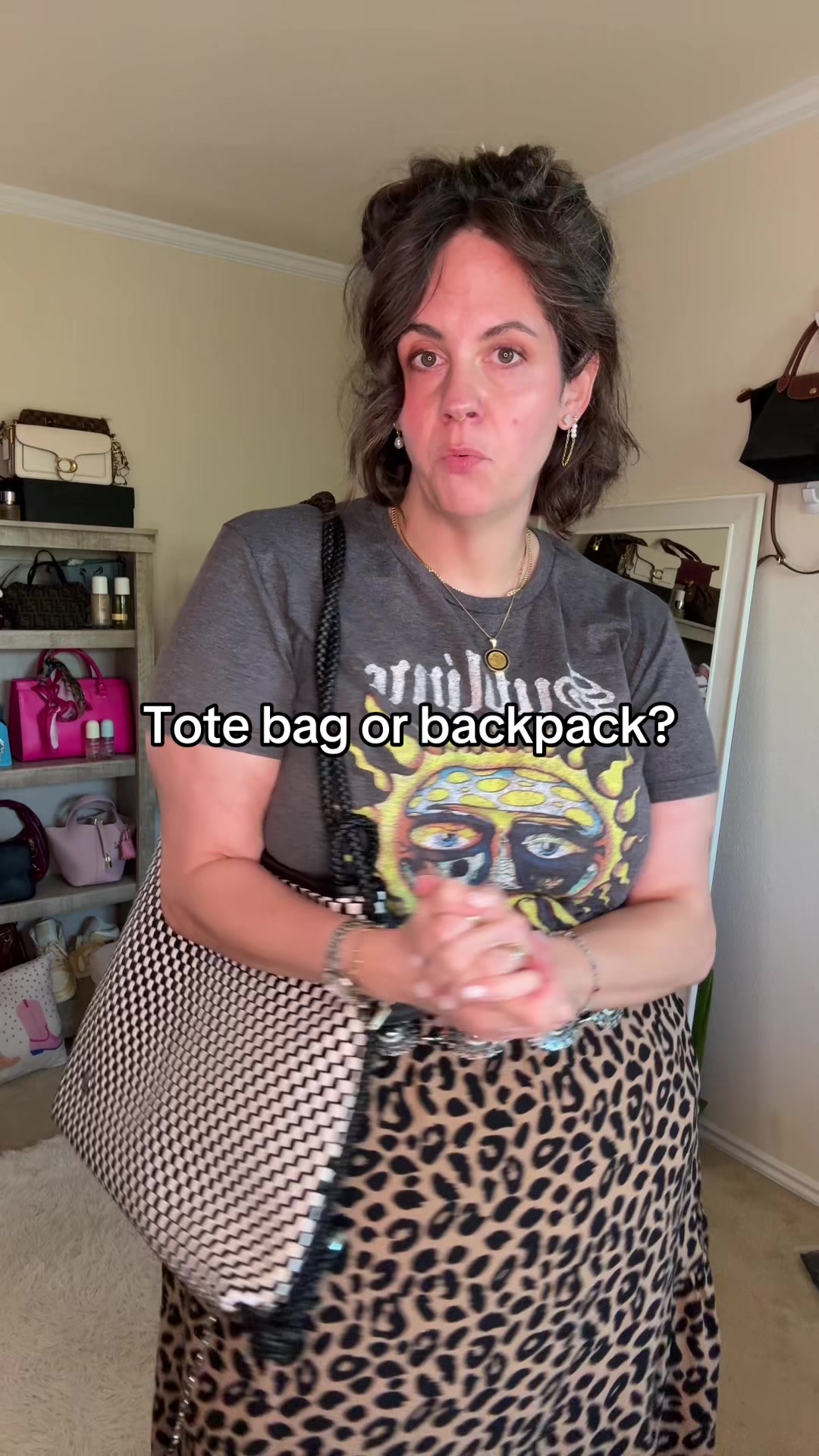 TikTok post by @itslindss for Iris And Rainbow. Caption reads: The perfect mom bag especially for working moms!....