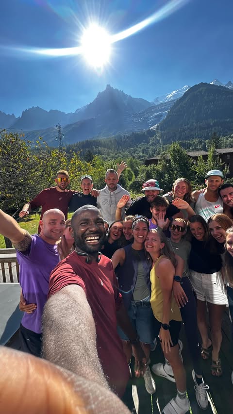 Instagram post by @vikto_garik_runs for ASICS. Caption reads: [...] of my 2025 was Chamonix at the....