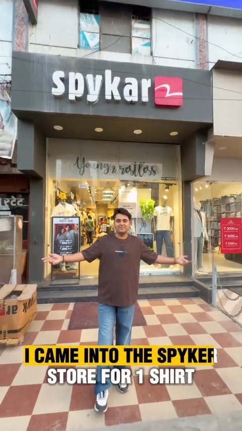 Instagram post by @sunshine_honey03_ for SPYKAR. Caption reads: Guys my shopping is done from Spykar now your turn....