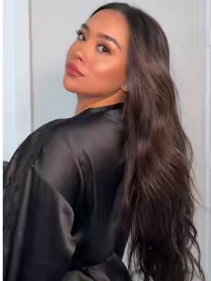 TikTok post by @leahraquel12 for Hair by Schwarzkopf USA. Caption reads: [...] hair color refresh at home 🤎 @Hair by....