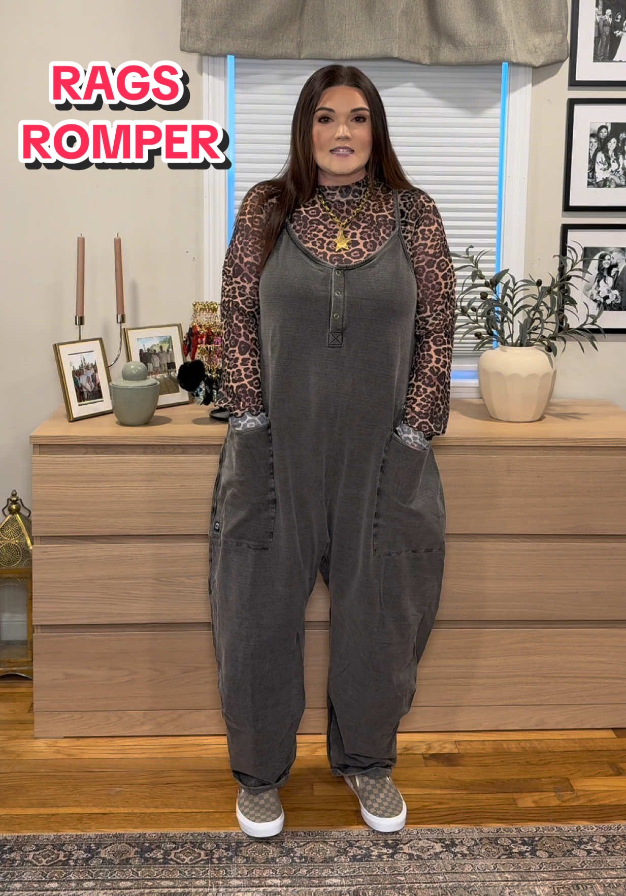 TikTok post by @fe.roper for RAGS. Caption reads: Have you tried a @RAGS Apparel romper yet?.