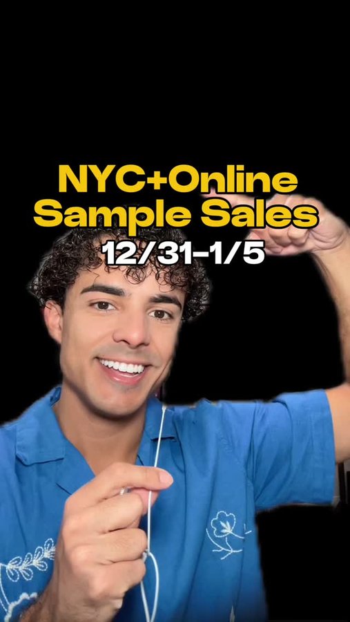 Instagram post by @hey.arthur.nyc for 260 Sample Sale. Caption reads: Here’s your weekly list of sample sales going on....