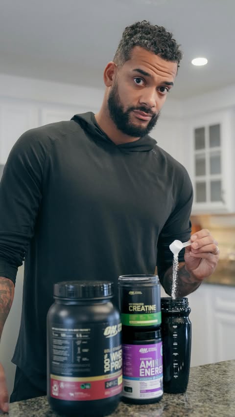 Instagram post by @coachmichael for Optimum Nutrition. Caption reads: #OptimumNutritionPartner My workouts change day to....