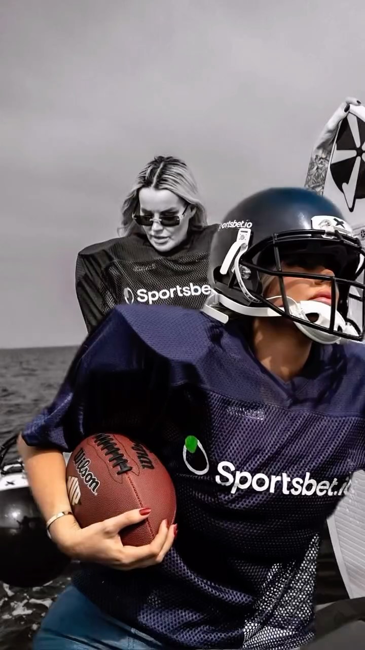 Instagram post by @boss_baby001k for Sportsbet.io. Caption reads: 🏈 #NFL vibes, right on your feed. Powered by....