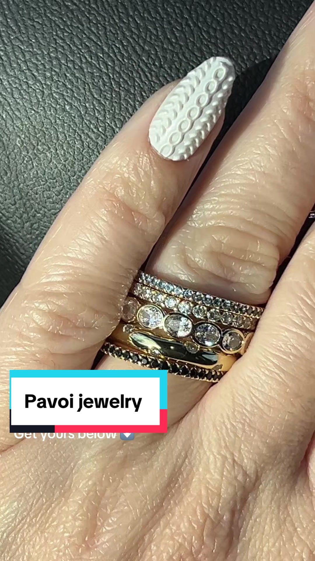 TikTok post by @jenny.boom.boom2 for Pavoi. Caption reads: [...] gold plated jewelry ever! @PAVOI....