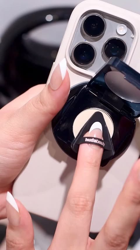 Instagram post by @mahnoor_malik17 for Huda Beauty. Caption reads: Introducing @hudabeauty's genius invention - Easy....