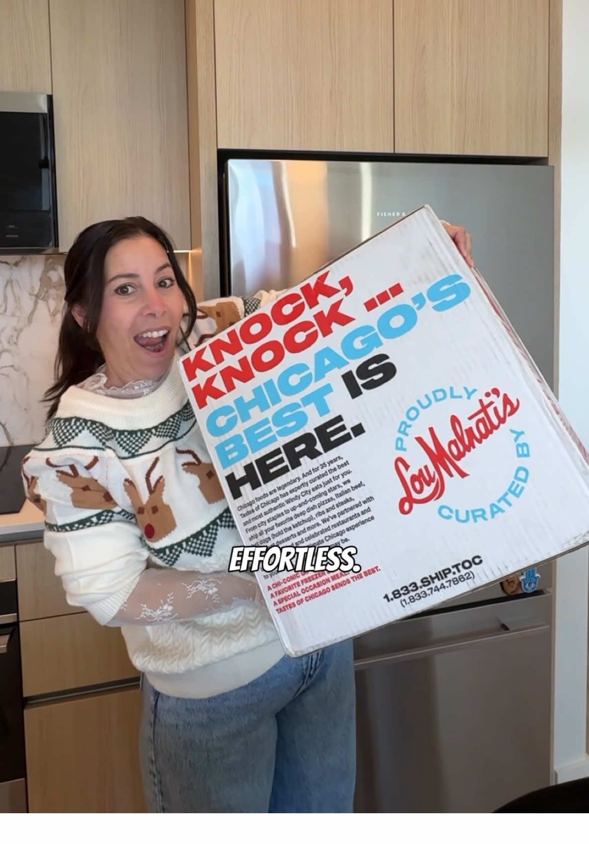 TikTok post by @stickaforkinme for Lou Malnati's. Caption reads: POV: You get a gift you really want 🍕🎁⁣ ⁣ After....