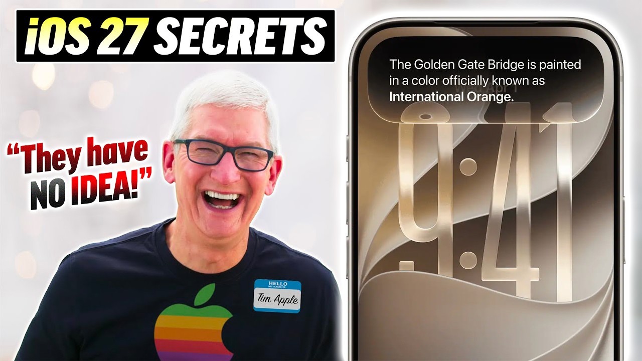 YouTube post by @MaxTechOfficial for B&H EDU Advantage. Caption reads: iOS 27 & new MacOS is INSANE - 27 Hidden Tricks!.