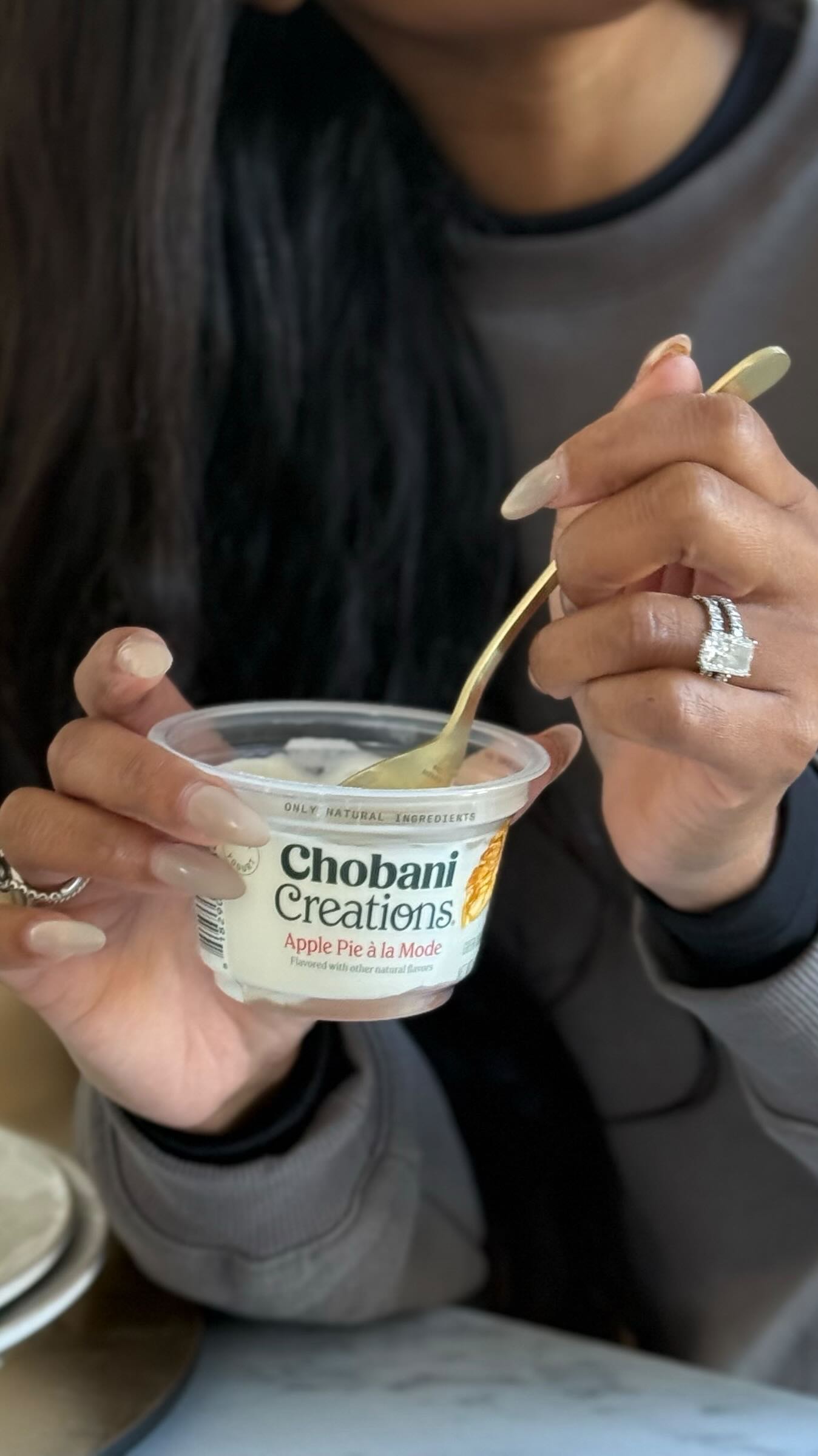 Instagram post by @brittfusilier for Chobani. Caption reads: Oh what I wouldn’t give to be able to enjoy this....