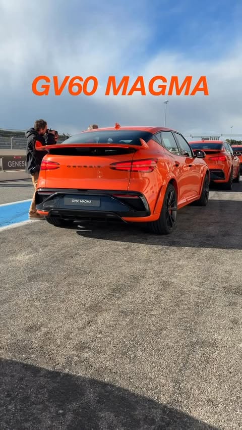 Instagram post by @drakemoschkau for Genesis USA. Caption reads: What do you think of the @genesis_usa GV60 Magma?....