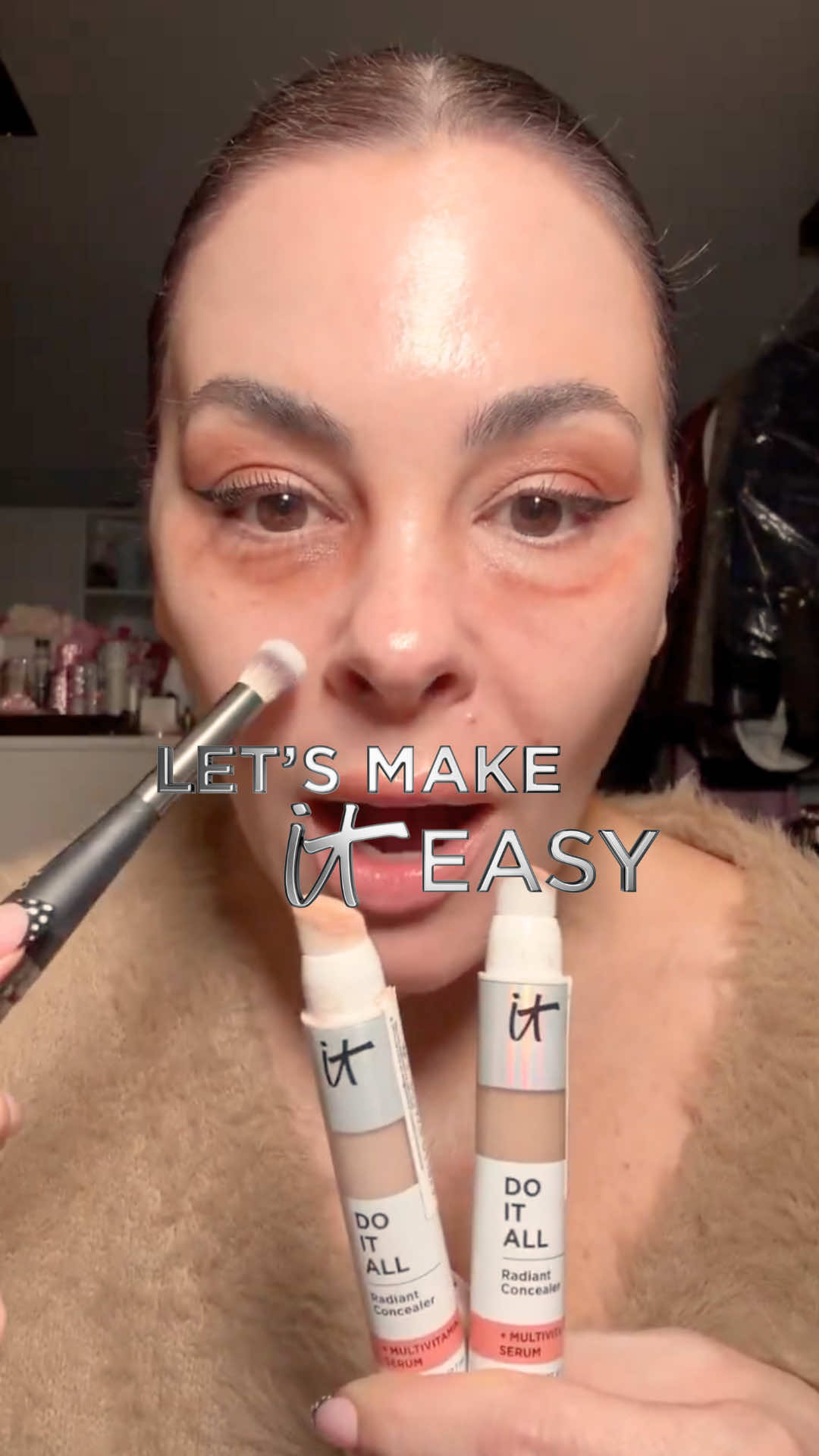 TikTok post by @ericataylor2347 for IT Cosmetics. Caption reads: [...] eyes and dark circles? Let’s make IT easy....