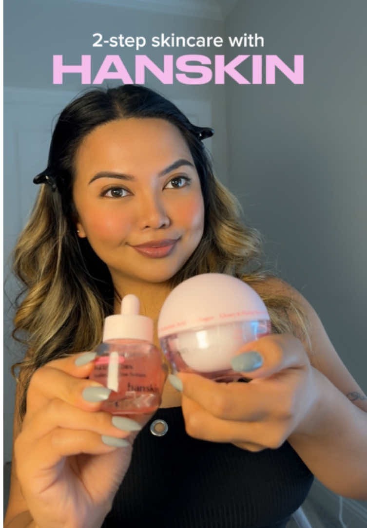TikTok post by @andreayellstoo for Hanskin Skincare. Caption reads: Hanskin’s newest PDRN cream is already going viral....