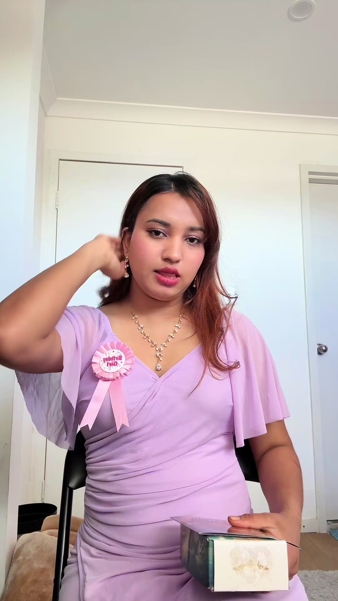 TikTok post by @khanrojeenaofficial for Beaueye. Caption reads: Birthday look with Beaueye😍 Wearing Citha Hazel....