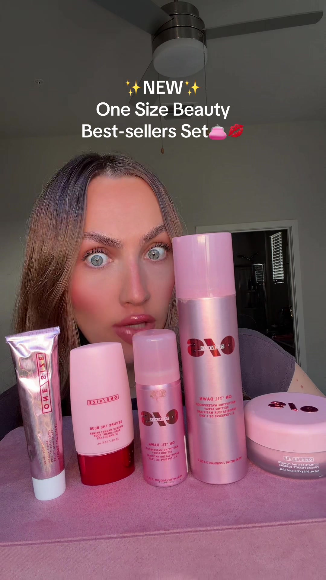 TikTok post by @daniellamagee for ONE SIZE BEAUTY. Caption reads: [...] ultimate makeup set💋💄👛 @ONE SIZE BEAUTY....
