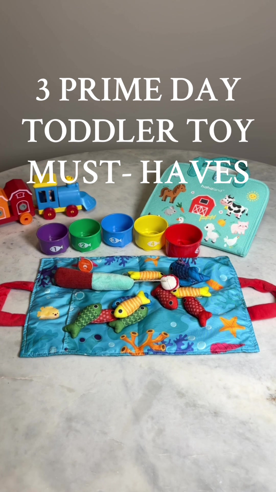 TikTok post by @steph.hanily for Hahaland. Caption reads: [...] three educational toddler toys from....