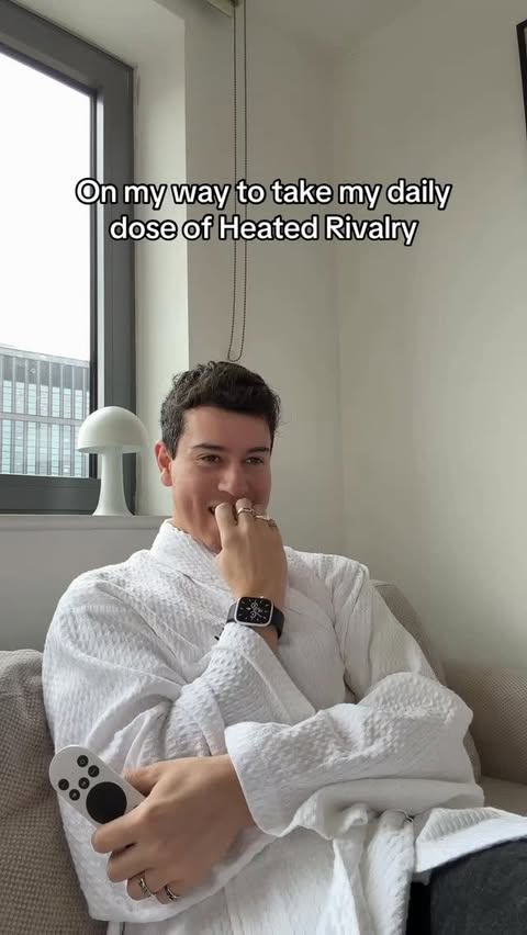 Instagram post by @aiden_london for Sky TV. Caption reads: [...] to take my daily dose of Heated Rivalry....