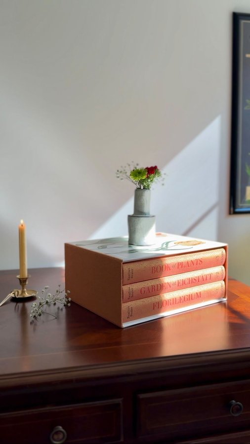 Instagram post by @fossilisedflowers for TASCHEN. Caption reads: this wonderful book was kindly gifted by @taschen....