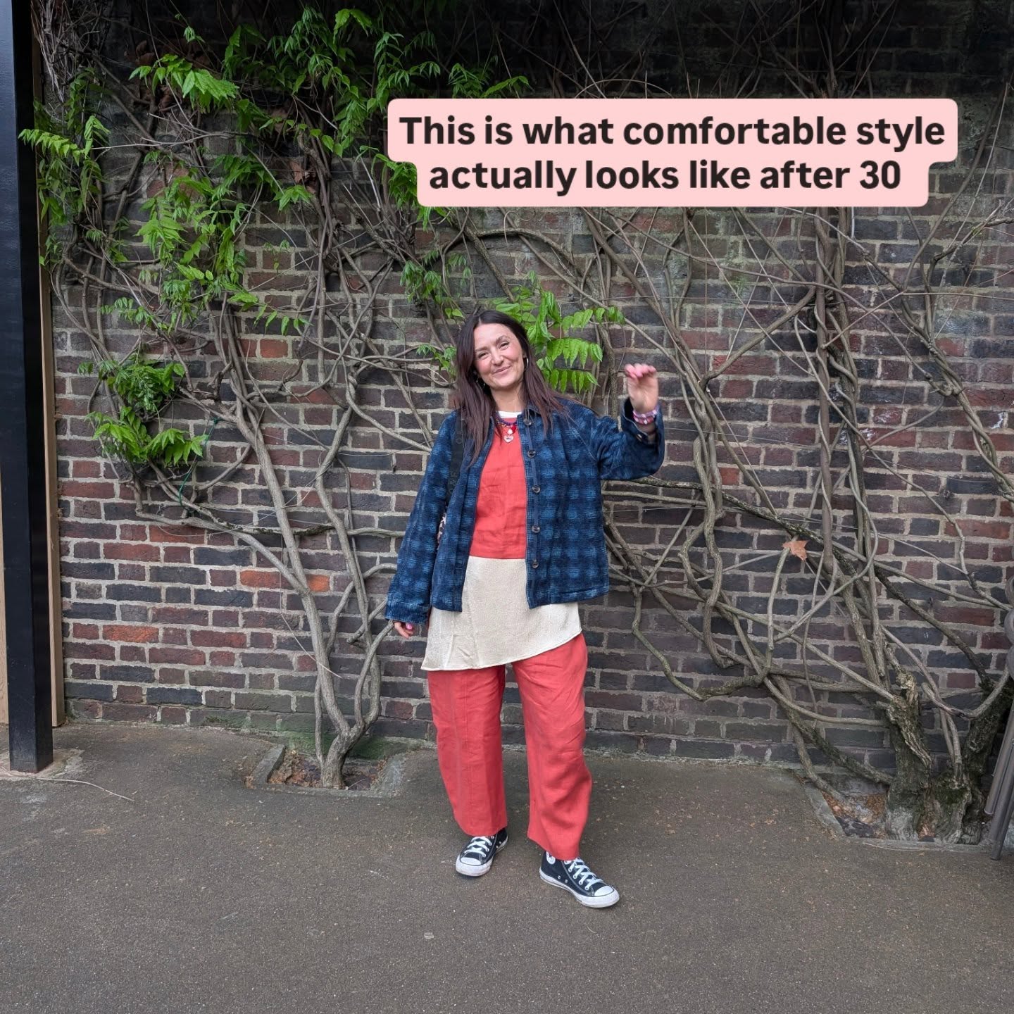 Instagram post by an influencer for Beyond Nine. Caption reads: I used to spend so long second guessing outfits.....