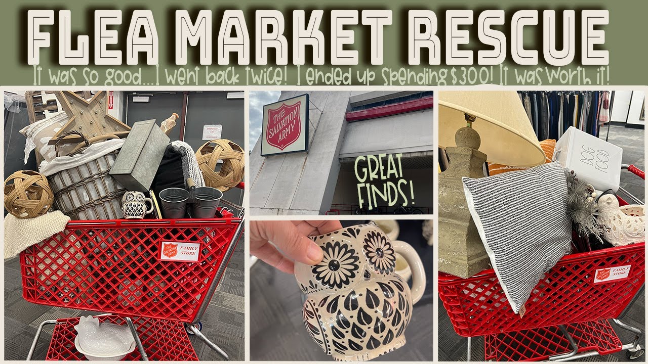 YouTube post by @FLEAMARKETRESCUE for Glowforge. Caption reads: COME WITH ME ON A HUGE THRIFT STORE THRIFTED HOME....