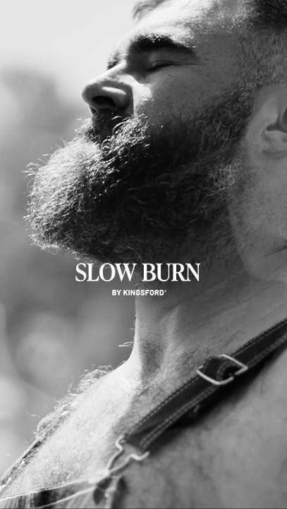 Instagram post by @jason.kelce for Kingsford. Caption reads: Meet Slow Burn by @kingsford ...the answer to your....