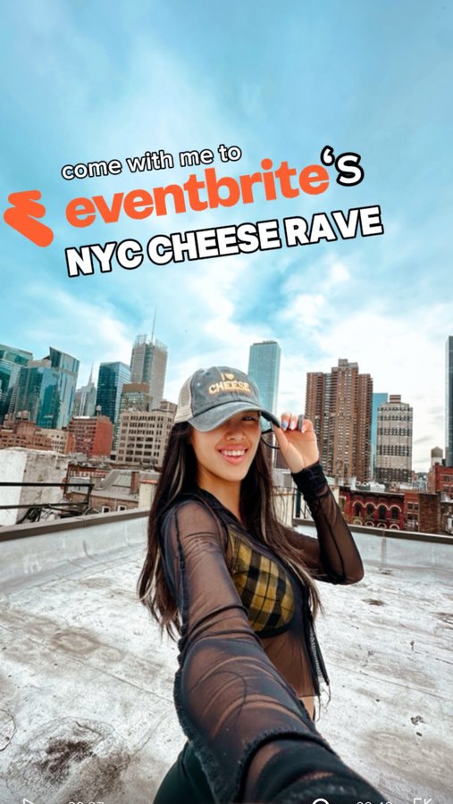 Instagram post by @katkorri for Eventbrite. Caption reads: [...] to announce that I partnered with....