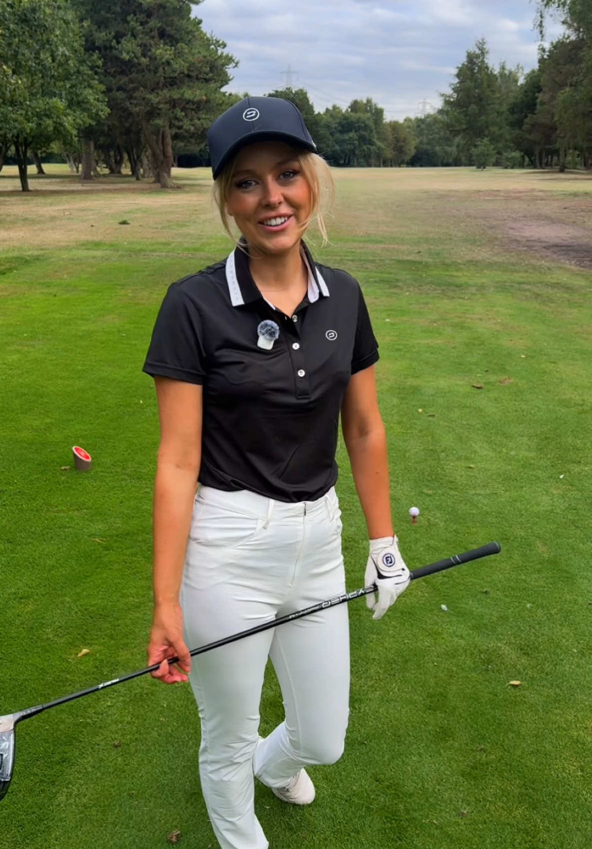 TikTok post by @stephwellingtongolf for Druids. Caption reads: Out on the course wearing the new @DRUIDS GOLF LTD....