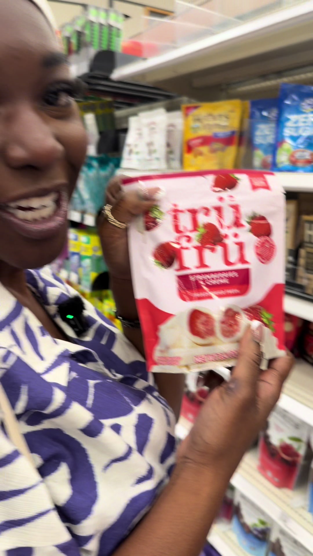 TikTok post by @princessdimccreary for Tru Fru. Caption reads: [...] snacks almost always include @Trü Frü....