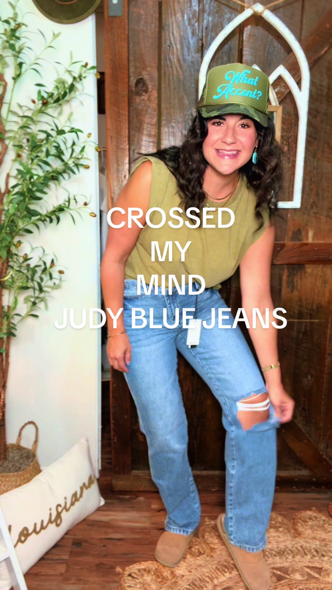 TikTok post by @laurenelizabeth_shop for Walker Rose. Caption reads: [...] #judybluejeans #distressedjeans @Walker Rose....