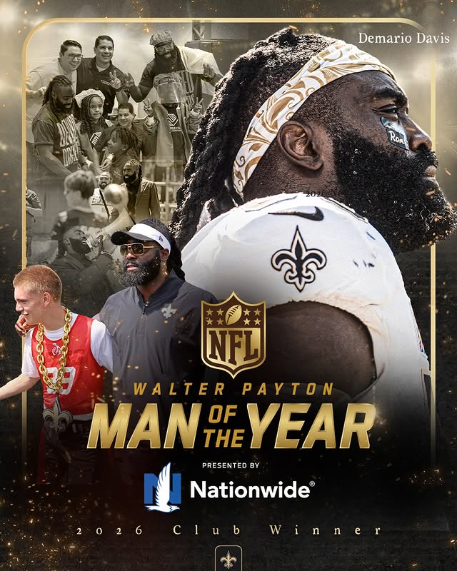 Instagram post by @demariodavis for Nationwide. Caption reads: Congrats to @demariodavis on being named the....