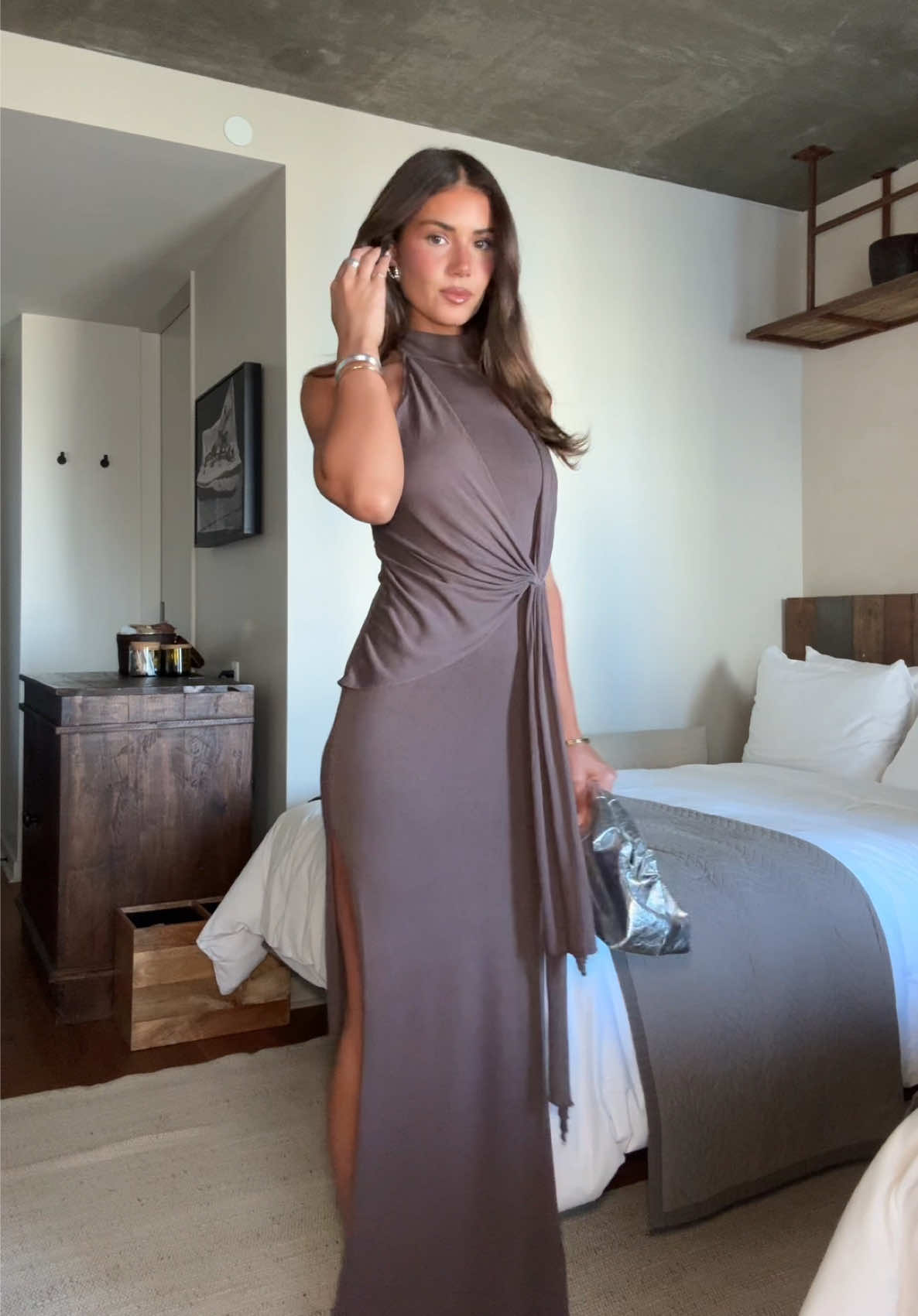 TikTok post by @dekotathompson for Meshki. Caption reads: A night out in LA with @Meshki ad.