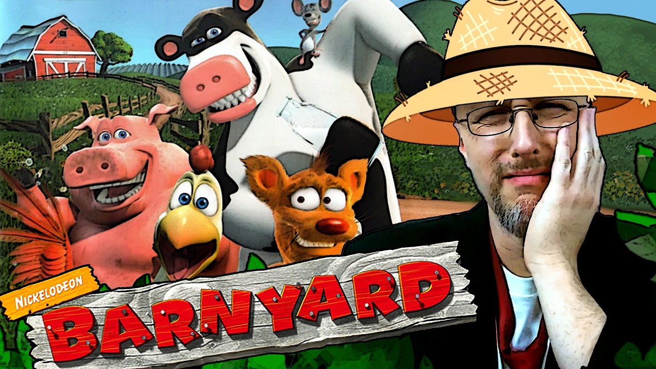 YouTube post by @ChannelAwesome for HelloFresh. Caption reads: Barnyard - Nostalgia Critic.
