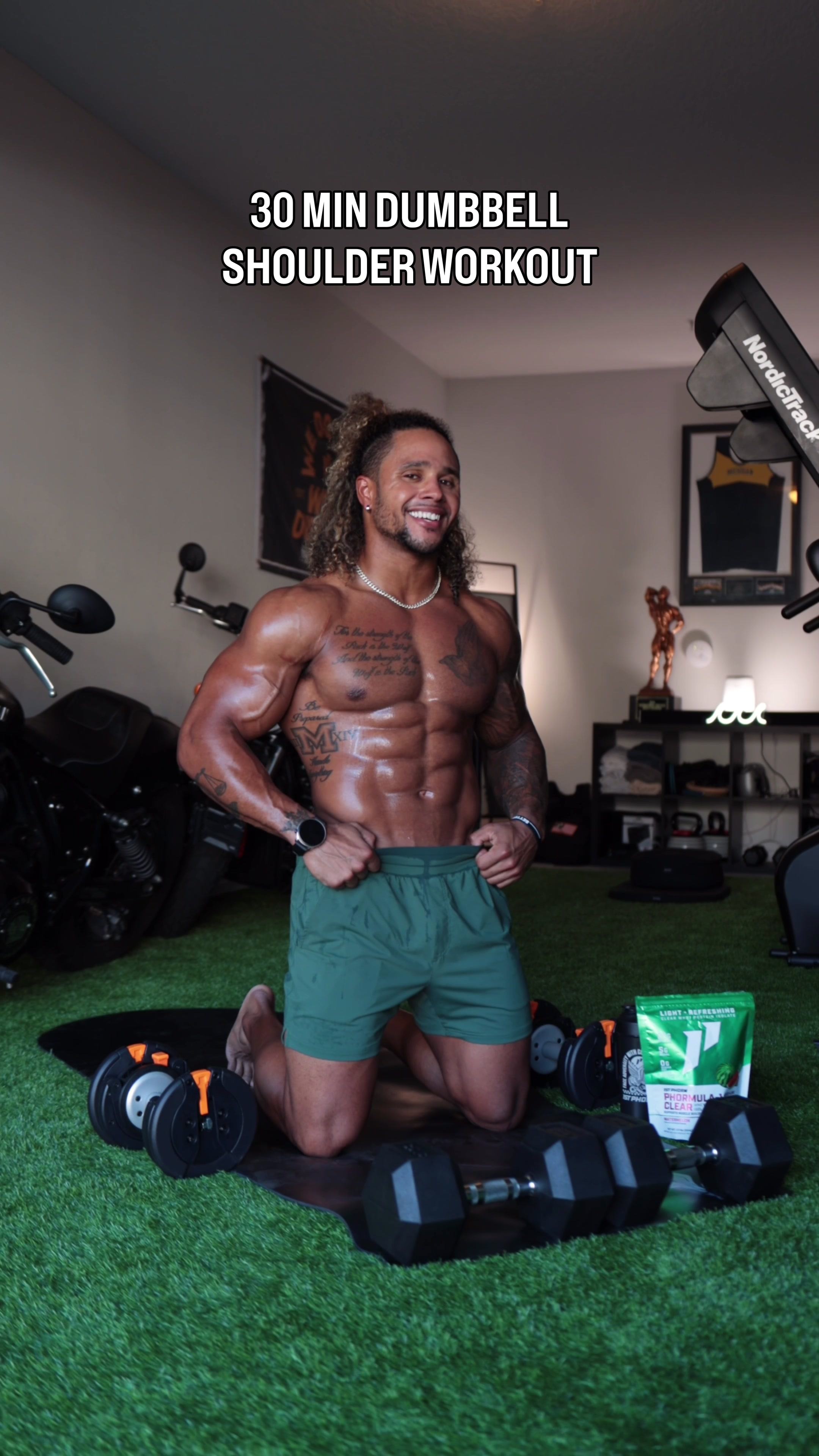 TikTok post by @staceyervinjr for 1st Phorm. Caption reads: [...] Share with your workout partner & snag @1st....