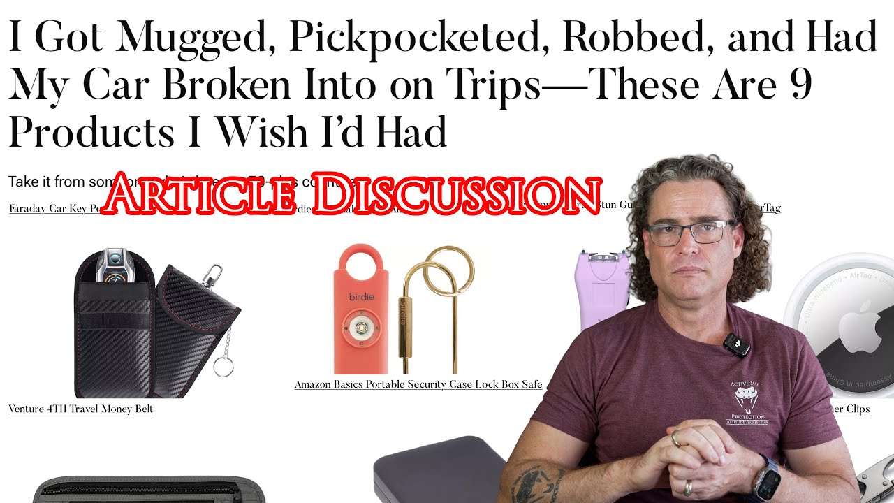 YouTube post by @ASPextra for Travel + Leisure. Caption reads: John Reviews "9 Travel Essentials I Wish I Had....