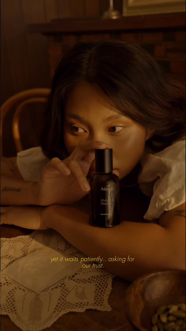 Instagram post by @michellebanares for Aesop. Caption reads: The unknown calls to us — with the new @aesop....