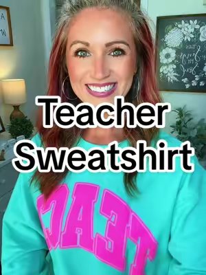 TikTok post by @jordanbradford490 for United Monograms. Caption reads: @United Monograms #teacher #sweatshirt [...].