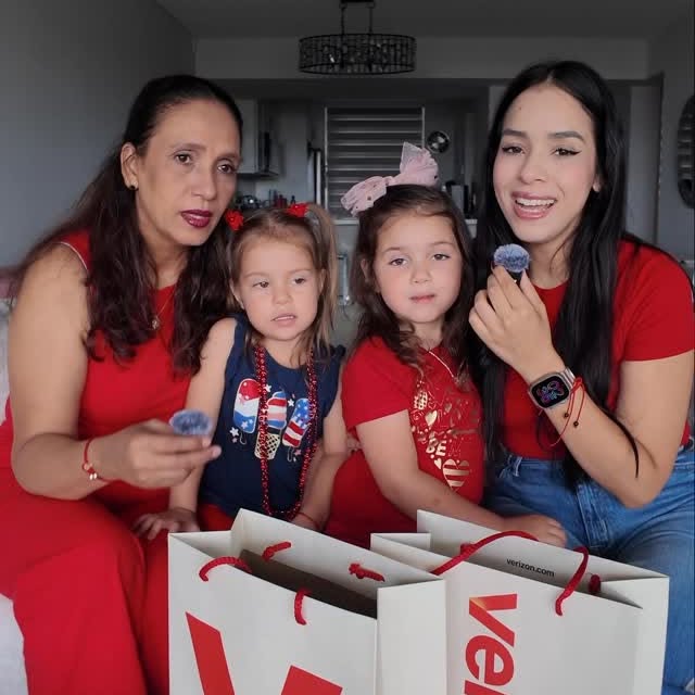 Instagram post by @valentinasinfiltros for Verizon. Caption reads: #VerizonPartner Entre risas, respuestas....