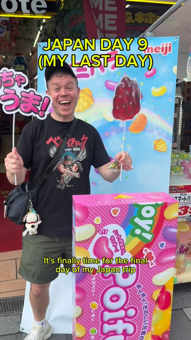 Instagram post by @levinsonline for Jetstar NZ. Caption reads: One last day in Osaka! Visiting a CITY: The....