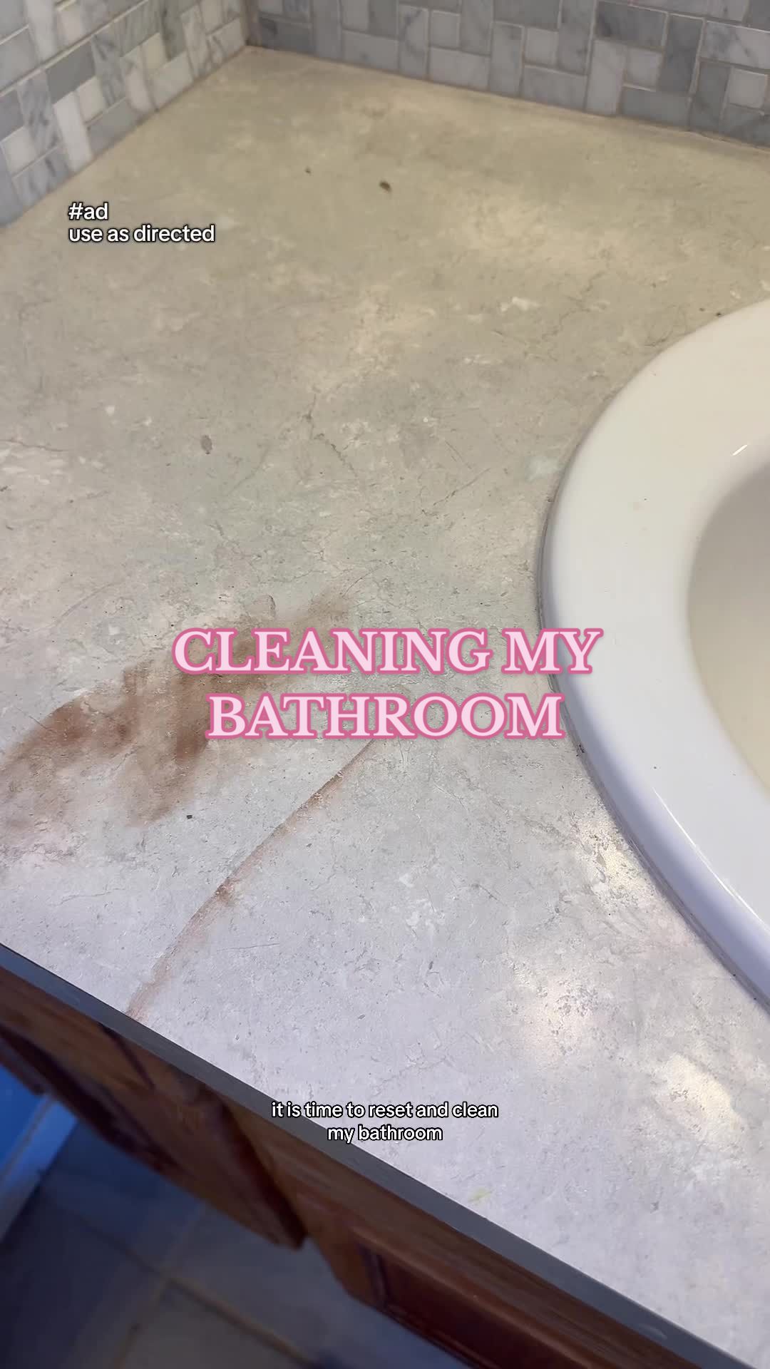 TikTok post by @_amanduhh__ for Clorox. Caption reads: #ad My dirty bathroom didn’t stand a chance....