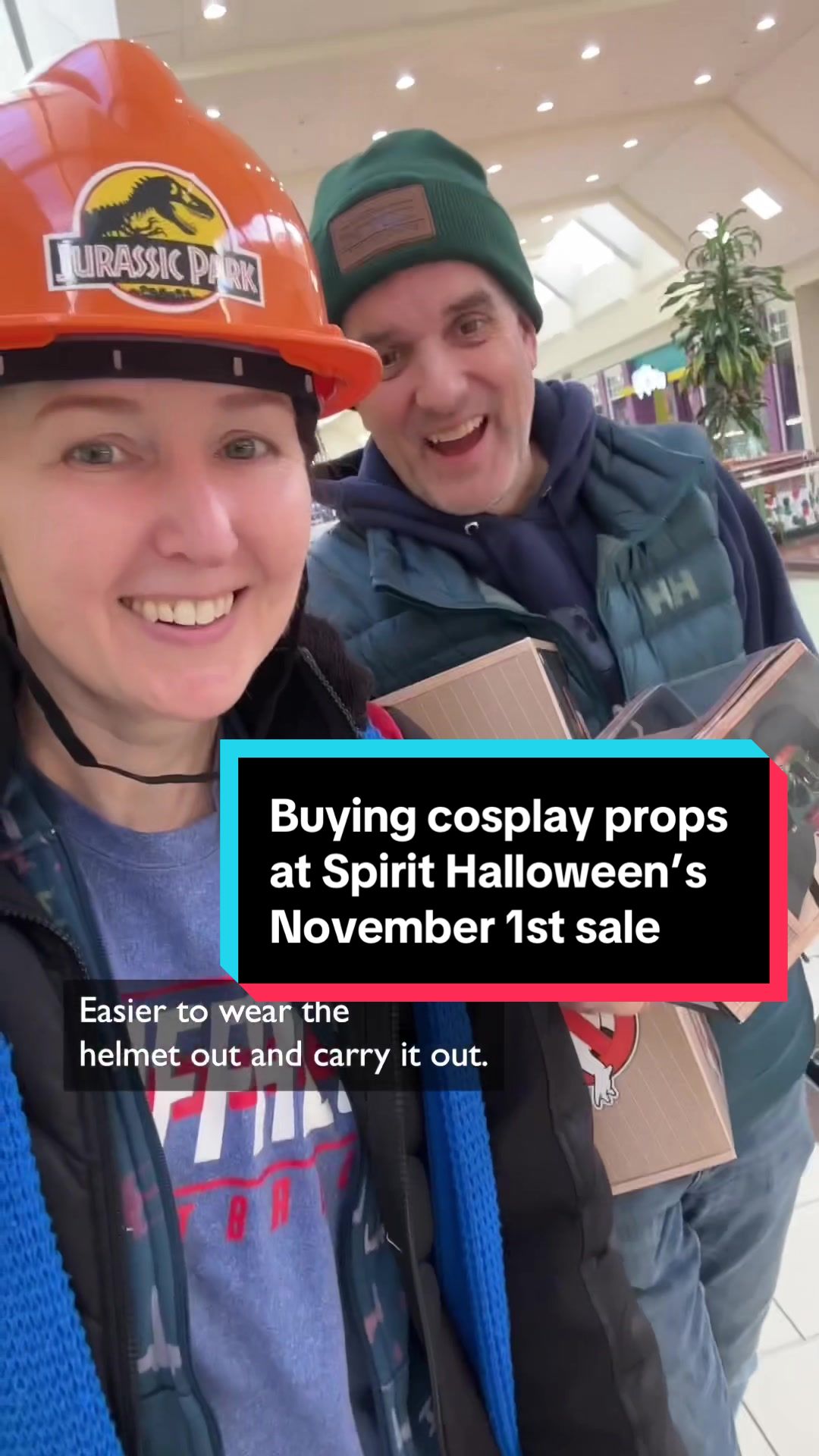 TikTok post by @jenmarkham for Spirit Halloween. Caption reads: I can’t believe I got everything on my list on the....