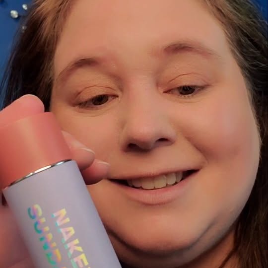 Instagram post by @dawnsreviews for Stack Influence. Caption reads: Naked Sundays SPF 50 100% Mineral Glow Balm -Dusty....