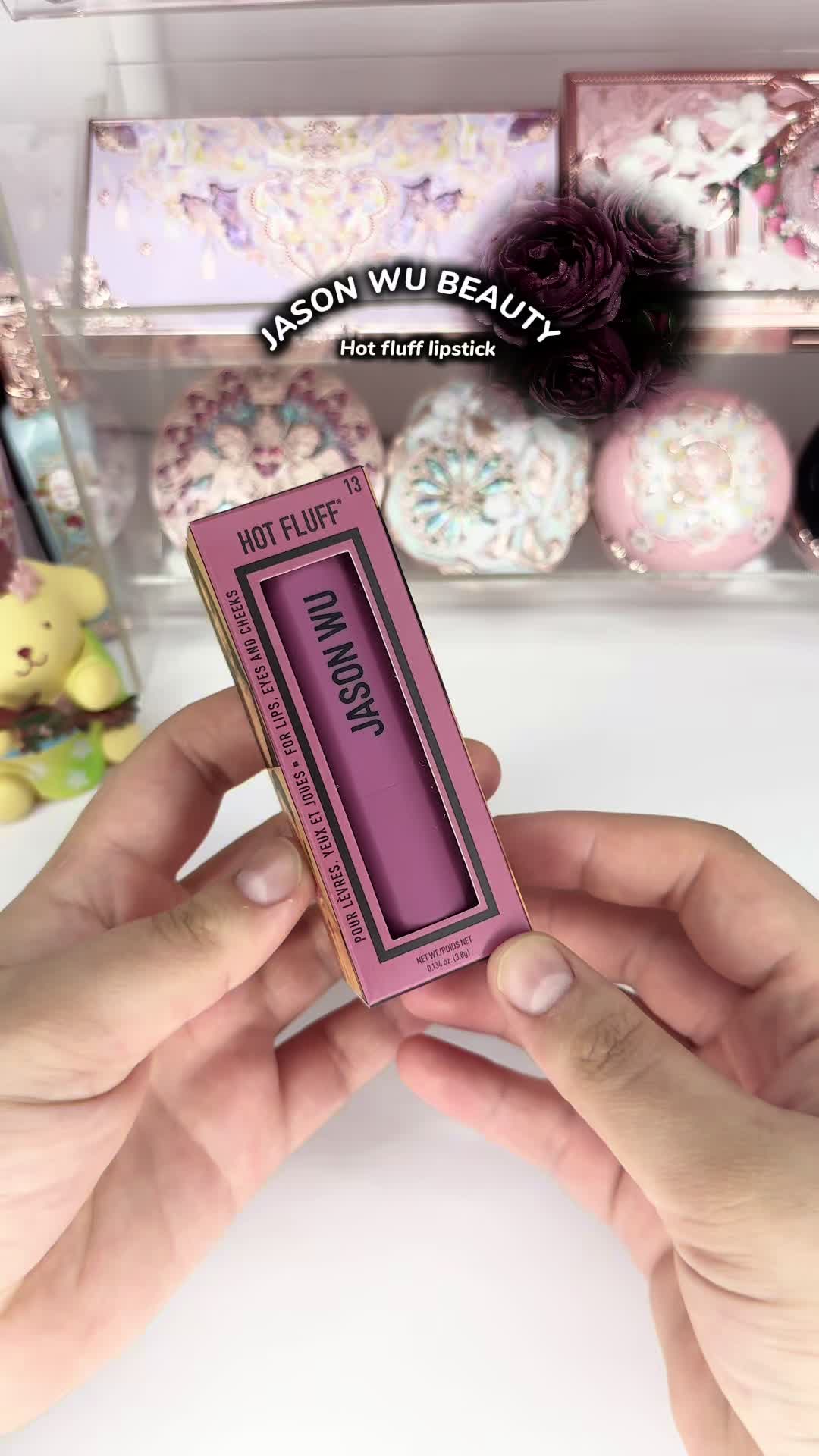 TikTok post by @luvayesha3 for JASON WU BEAUTY. Caption reads: @Jason Wu Beauty hot fluff lipstick 💕 Shade#....