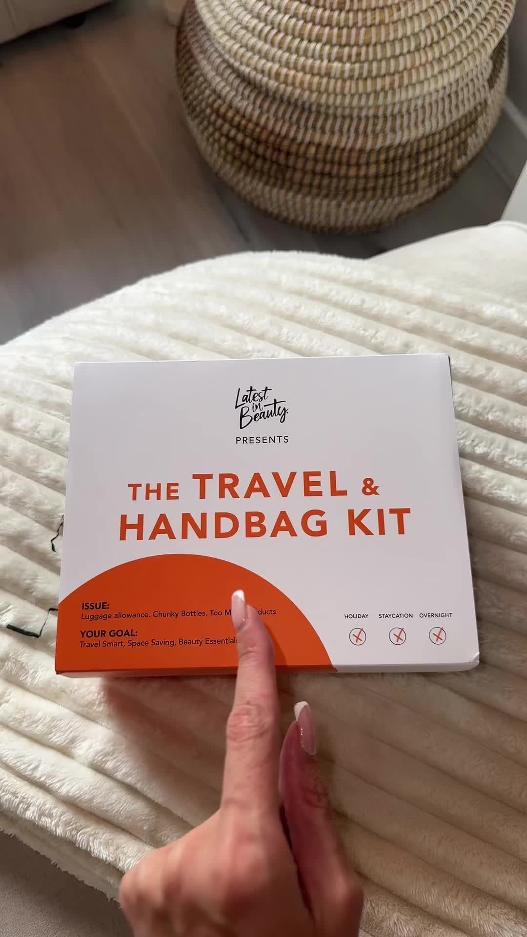 TikTok post by @jodie1303 for Latest in Beauty. Caption reads: The travel and handbag kit! @Latest in Beauty....