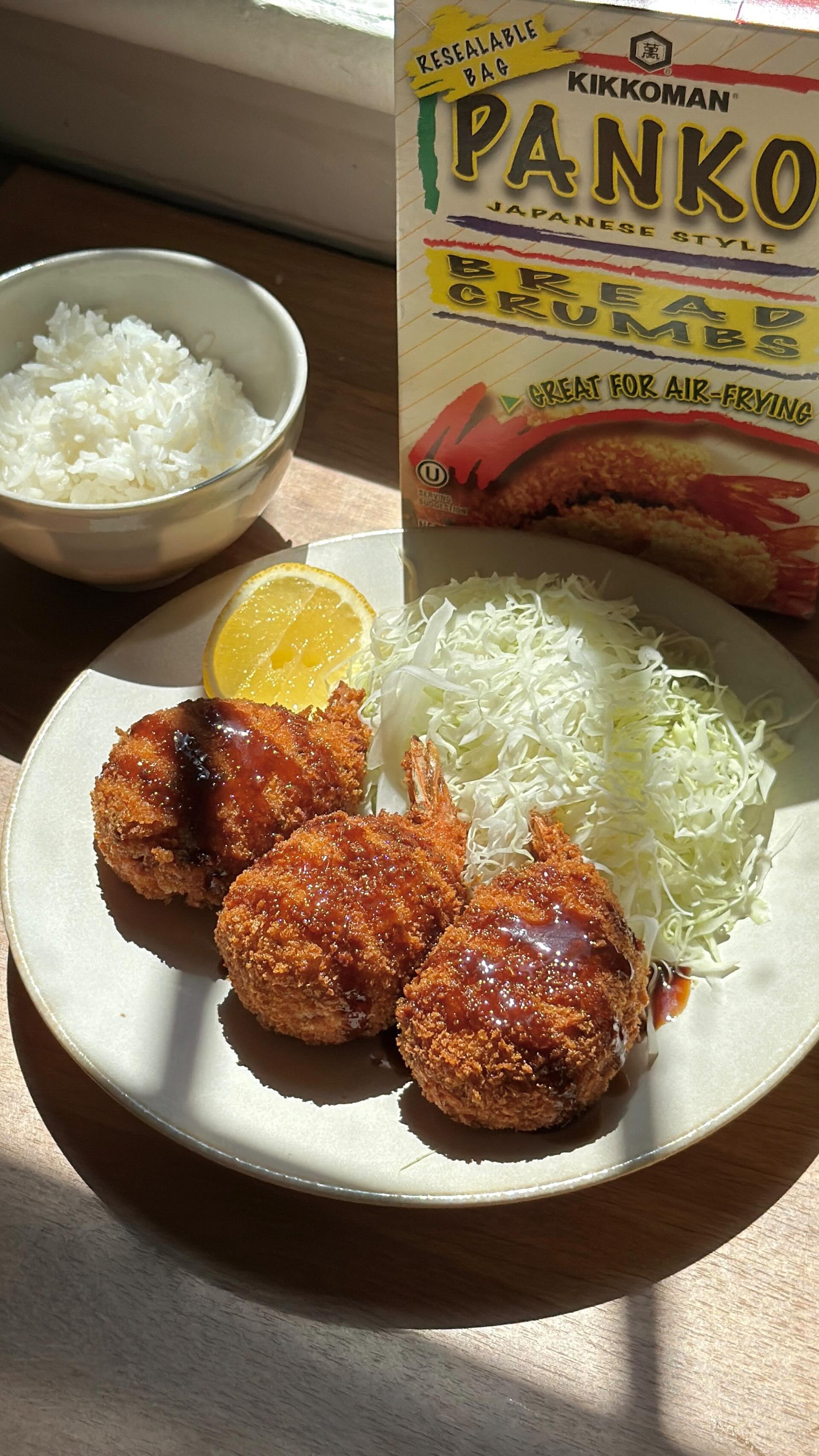 Instagram post by @cabagges.world for Kikkoman USA. Caption reads: Shrimp Bisque Croquettes– our take on an ebi cream....