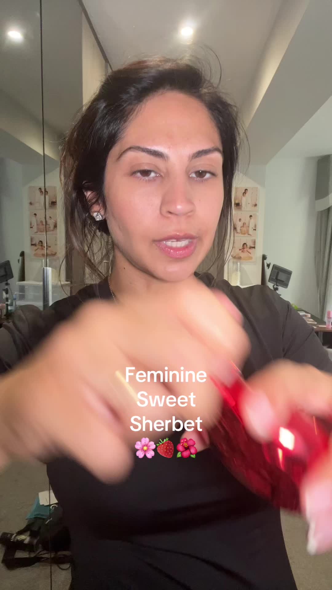 TikTok post by @helloitsshai for Salsabeel Perfumes. Caption reads: In love with these fragrances; so feminine: smell....