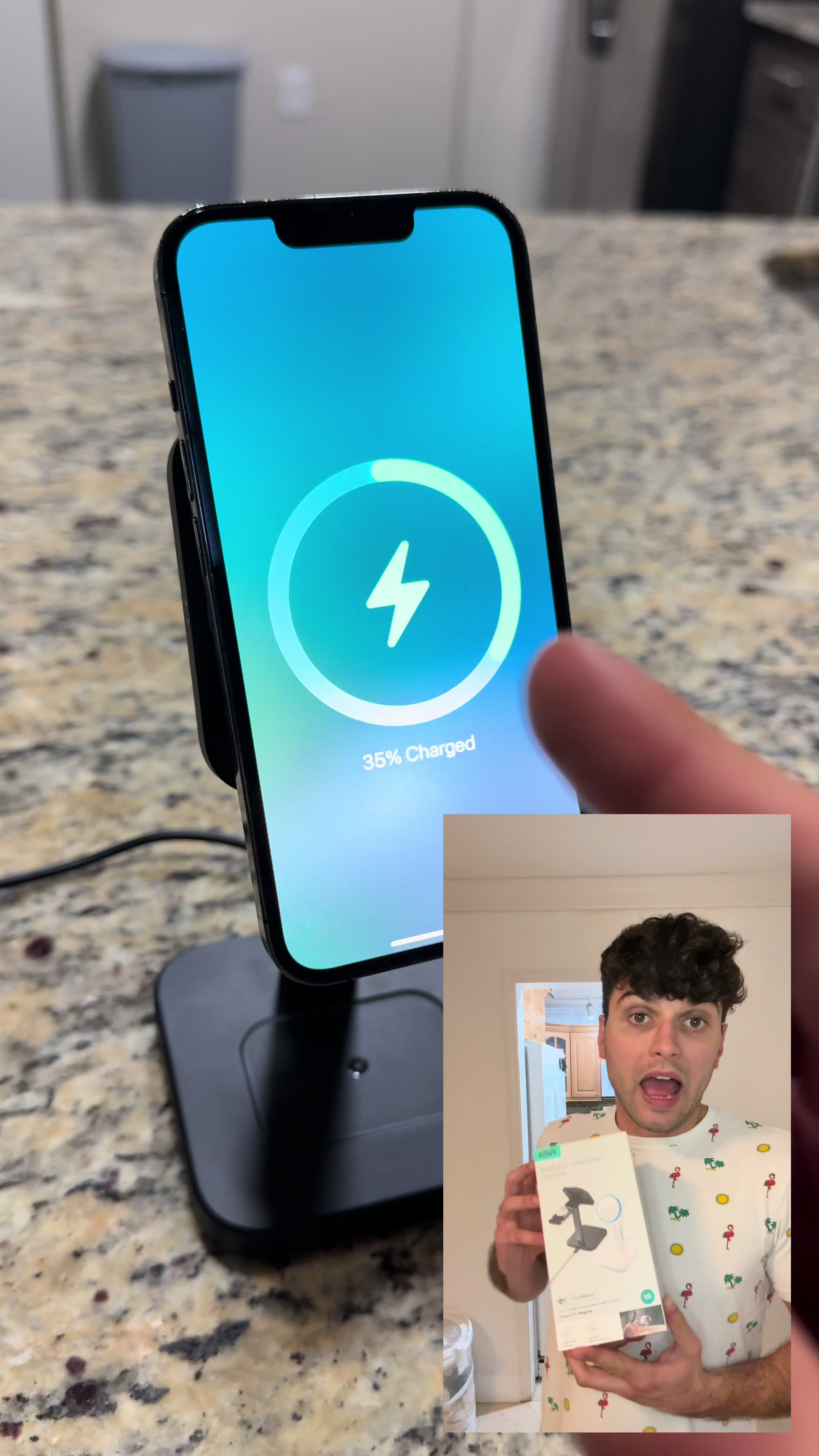 TikTok post by @lordclout for ESR. Caption reads: The ultimate power charger! @ESR US 🔋 #ESRMagSafe....