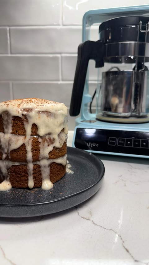 Instagram post by @_sharnise for LĒVO. Caption reads: Vegan Carrot cake with Infused butter for the....