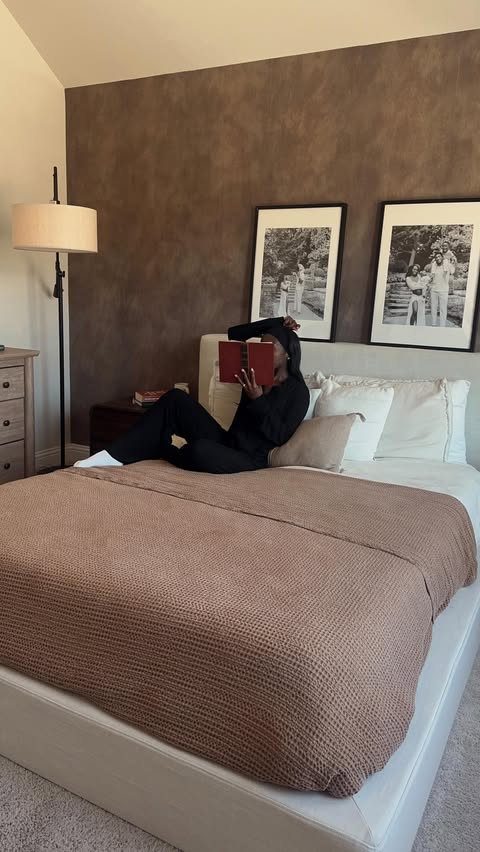 Instagram post by @avriellemuse for Softframe Designs. Caption reads: [...] bedroom to feel warm and cozy, and....