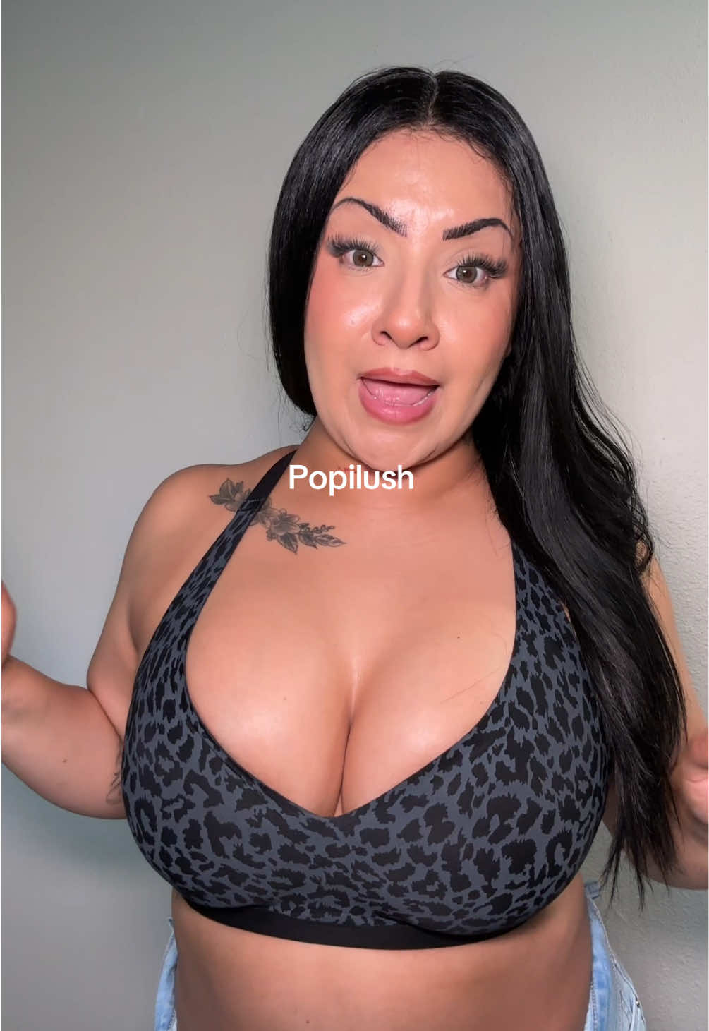TikTok post by an influencer for Popilush. Caption reads: The Viral Jelly Bra!!! 🙌 @Popilush LLC #popilush....