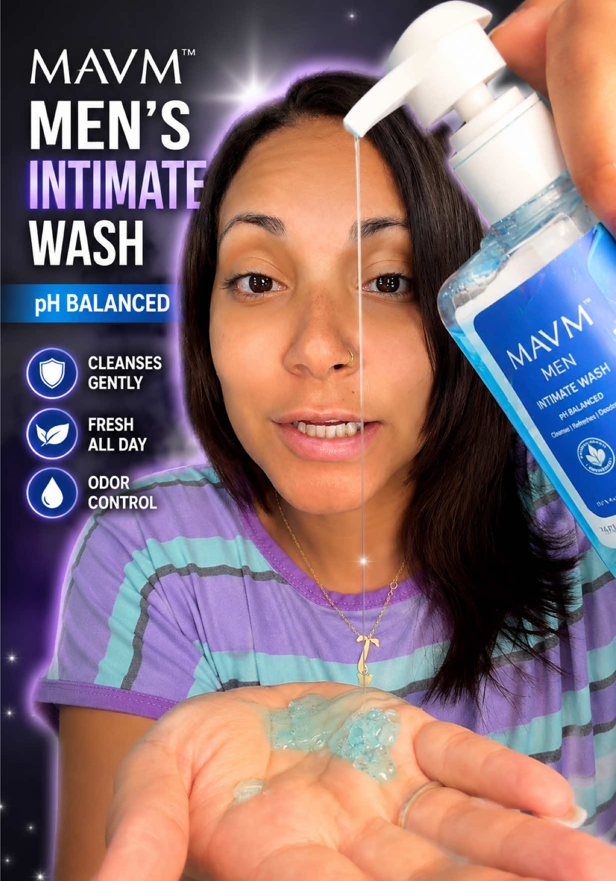 TikTok post by @itstiffslife for MAVM. Caption reads: @MAVM #mavm #mavmwash #mensintimatewash [...].